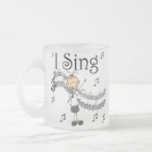 Stick Figuur Girl I Sing T-shirts en cadeautjes Matglas Koffiemok (Links)