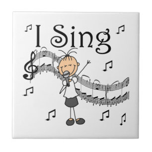 Stick Figuur Girl I Sing T-shirts en cadeautjes Tegeltje
