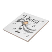Stick Figuur Girl I Sing T-shirts en cadeautjes Tegeltje (Zijkant)