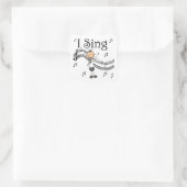 Stick Figuur Girl I Sing T-shirts en cadeautjes Vierkante Sticker (Tas)