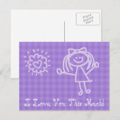 Stick Figuur Girl | Ik hou zoveel van je Briefkaart (Voorkant / Achterkant)