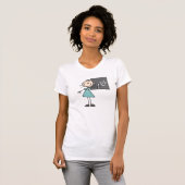 Stick Figuur Girl in Chalk Board T-shirt (Voorkant volledig)