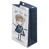 Stick Figuur Girl in Sneakers Klein Cadeauzakje (Voorkant Gekanteld)