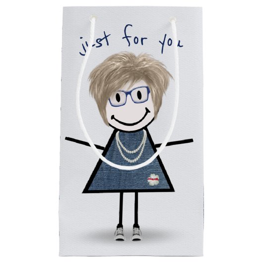 Stick Figuur Girl in Sneakers Klein Cadeauzakje (Voorkant)