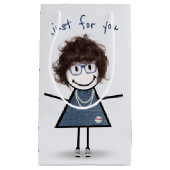 Stick Figuur Girl in Sneakers Klein Cadeauzakje (Voorkant)