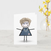 Stick Figuur Girl in Sneakers zien Kaart (Gele Bloem)