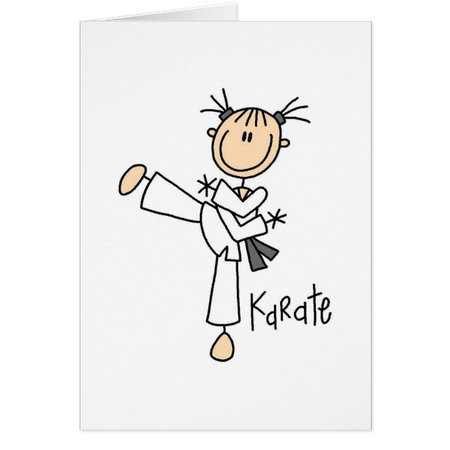 Stick Figuur Girl Karate T-shirts en cadeautjes (Voorkant)