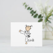 Stick Figuur Girl Karate T-shirts en cadeautjes Briefkaart (Staand voorkant)