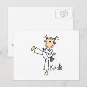 Stick Figuur Girl Karate T-shirts en cadeautjes Briefkaart (Voorkant / Achterkant)