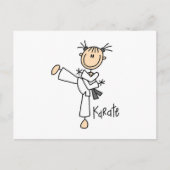 Stick Figuur Girl Karate T-shirts en cadeautjes Briefkaart (Voorkant)