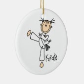 Stick Figuur Girl Karate T-shirts en cadeautjes Keramisch Ornament (Rechts)