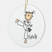 Stick Figuur Girl Karate T-shirts en cadeautjes Keramisch Ornament (Links)