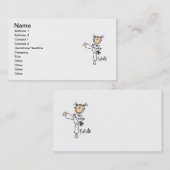 Stick Figuur Girl Karate T-shirts en cadeautjes Visitekaartje (Voorkant / Achterkant)