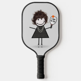 Stick Figuur Girl met Pickleball Paddle