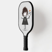 Stick Figuur Girl met Pickleball Paddle (Links)