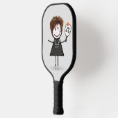 Stick Figuur Girl met Pickleball Paddle (Links)
