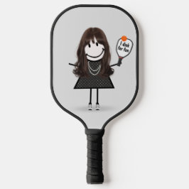 Stick Figuur Girl met Pickleball Paddle