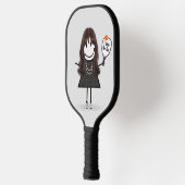Stick Figuur Girl met Pickleball Paddle (Links)