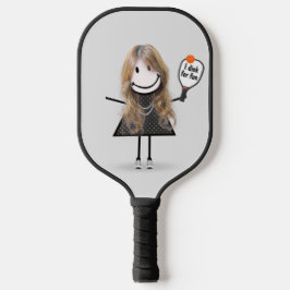 Stick Figuur Girl met Pickleball Paddle