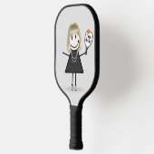 Stick Figuur Girl met Pickleball Paddle (Links)