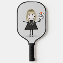 Stick Figuur Girl met Pickleball Paddle