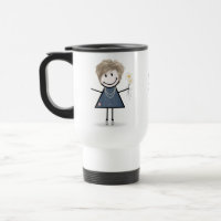 Stick Figuur Girl met Sneakers en Daisies