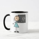 Stick Figuur Girl op de Mok van de Raad van Chalk (Links)