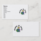 Stick Figuur Girl Peace and Love T-shirts en Gift Visitekaartje (Voorkant / Achterkant)