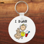 Stick Figuur Girl Sand Castle Sleutelhanger (Voorkant)