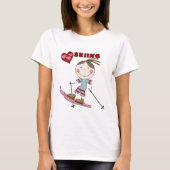 Stick Figuur Girl Skier Tshirts en Gifts (Voorkant)
