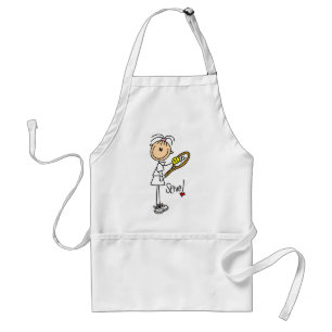 Stick Figuur Girl Tennis Serve Apron Standaard Schort