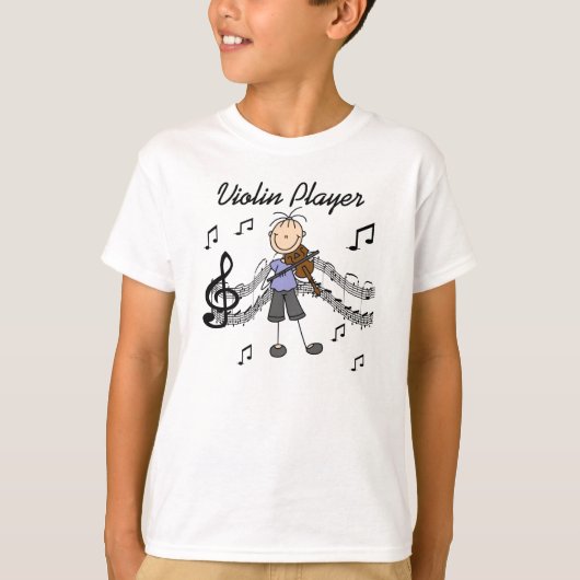 Stick Figuur Girl Violin Player T-shirts en cadeau (Voorkant)