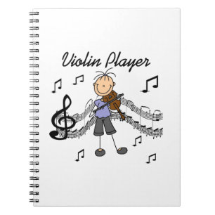Stick Figuur Girl Violin Player T-shirts en cadeau Notitieboek