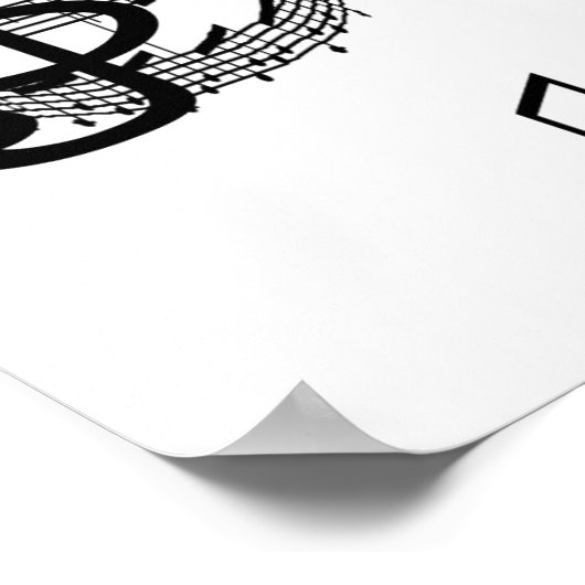 Stick Figuur Girl Violin Player T-shirts en cadeau Poster (Hoek)