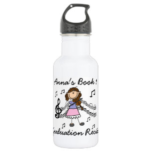 Stick Figuur Girl Violin Player Water Fles