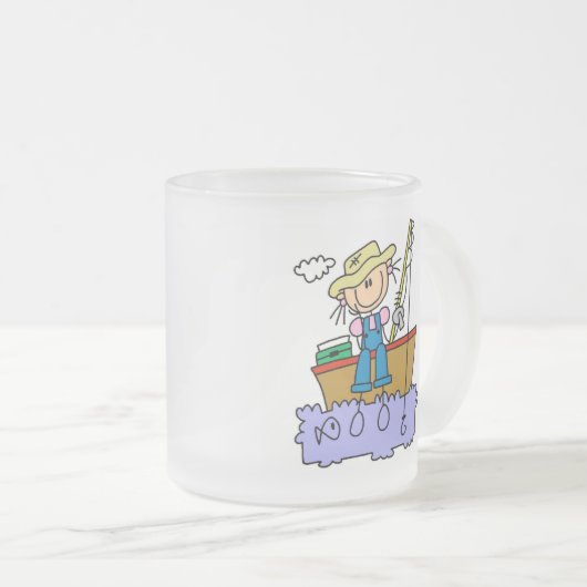 Stick Figuur Girl Vist T-shirts en cadeautjes Matglas Koffiemok (Voorkant rechts)