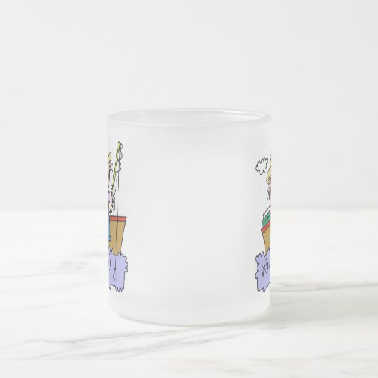 Stick Figuur Girl Vist T-shirts en cadeautjes Matglas Koffiemok (Center)