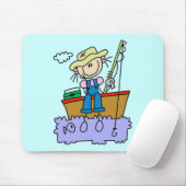 Stick Figuur Girl Vist T-shirts en cadeautjes Muismat (Met muis)