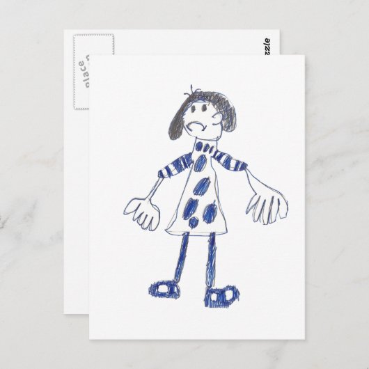 Stick Figuur Girl vraagt om Hug Briefkaart (Voorkant / Achterkant)