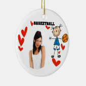 Stick Figuur Girls Basketball Foto Ornament (Rechts)