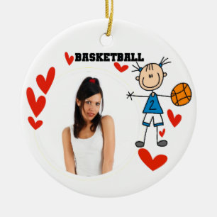 Stick Figuur Girls Basketball Foto Ornament