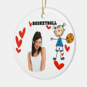 Stick Figuur Girls Basketball Foto Ornament (Links)