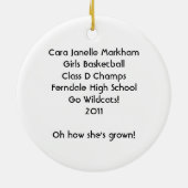 Stick Figuur Girls Basketball Foto Ornament (Achterkant)
