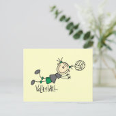 Stick Figuur Girls Volleyball T-shirts en cadeautj Briefkaart (Staand voorkant)