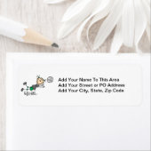 Stick Figuur Girls Volleyball T-shirts en cadeautj Etiket (Insitu)