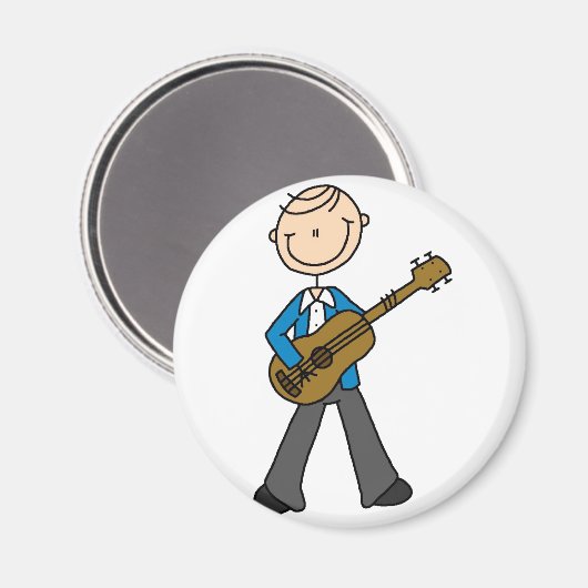 Stick figuur gitarist magneet (Voorkant / Achterkant)