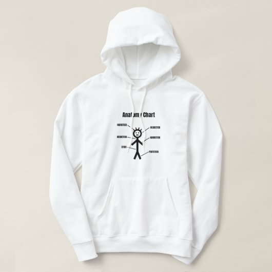 Stick figuur Grappig Stickman Anatomie Grafiek Hoodie (Design voorkant)
