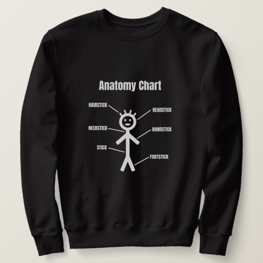 Stick figuur Grappig Stickman Anatomie Grafiek Trui (Design voorkant)