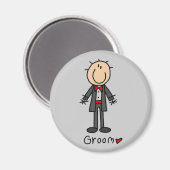 Stick Figuur Groom T-shirts en cadeautjes Magneet (Voorkant / Achterkant)