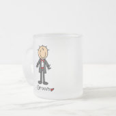 Stick Figuur Groom T-shirts en cadeautjes Matglas Koffiemok (Voorkant links)